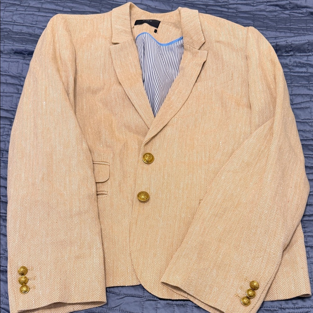 Tan Blazer with Gold Buttons